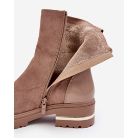 PS1 Kožne klasične ravne čizme bež šendete 1