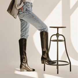 Marco Shoes Iolanda kaubojske čizme s ukrasnim šavovima crna 1