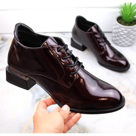 Vinceza Ženske lakirane bordo cipele na vezanje na visoku petu crvena 1