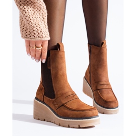 Shelovet smeđe gležnjače od brušene kože smeđa 1