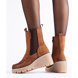 Shelovet smeđe gležnjače od brušene kože smeđa 2