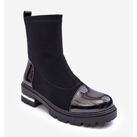 PS1 Kožne klasične ravne čizme crne šendete crna 2