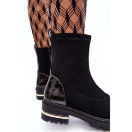 PS1 Kožne klasične ravne čizme crne šendete crno 1