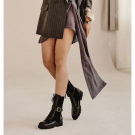 Marco Shoes Čizme na vezice na laganom potplatu 2118B crna 1