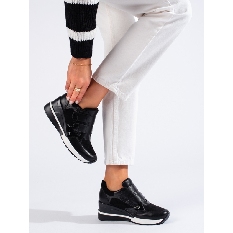 Crne tenisice na čičak W. Potocki crno 2