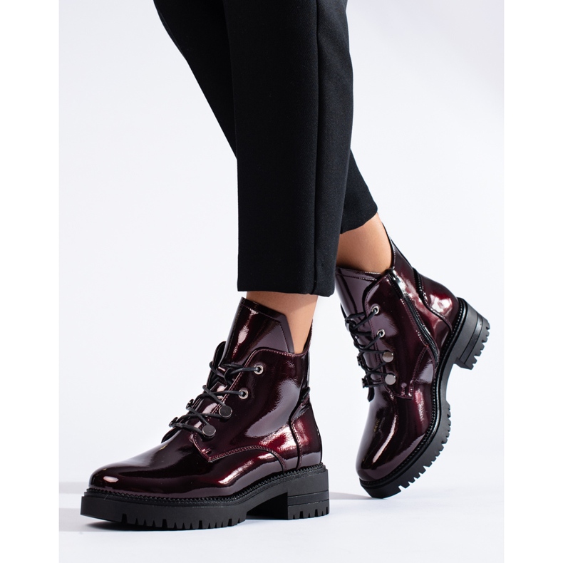 W. Potocki Bordo lakirane čizme Potocki crvena 2