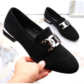 Ženske antilop cipele s lancem, crne Sergio Leone MK732 crna 1