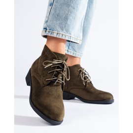 Shelovet zelene gležnjače od brušene kože na vezanje zelena 1