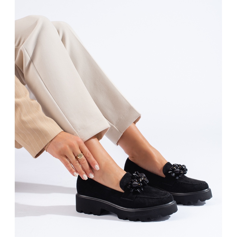 Shelovet ženske natikače od crne antilop kože crna 1