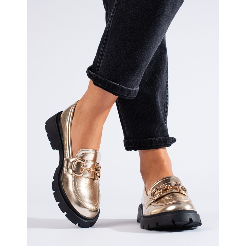 Shelovet zlatne natikače s debelim potplatom zlatni 2