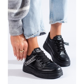 Crne tenisice s platformom Shelovet crno 1