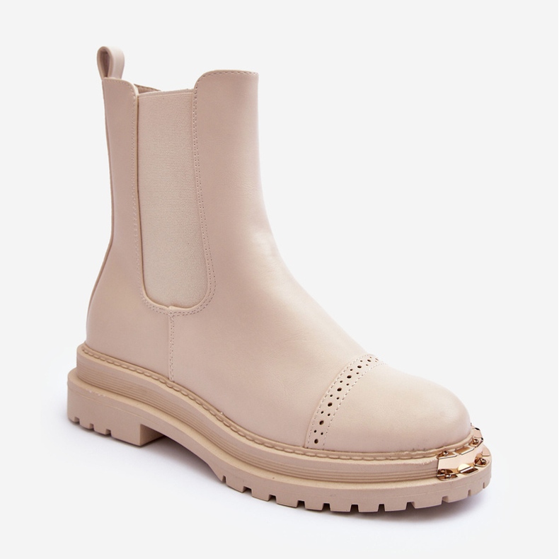 FG2 Ženske kožne gležnjače Bež Nialee 1