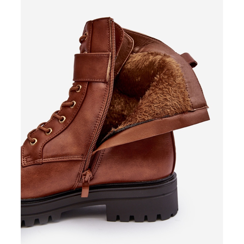 PS1 Ženske radničke čizme s patentnim zatvaračem s ukrasom, smeđe ciosavske smeđa 1