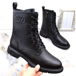 Ženske izolirane čizme na vezanje i patentni zatvarač, crne Filippo DBT4045 crna 1