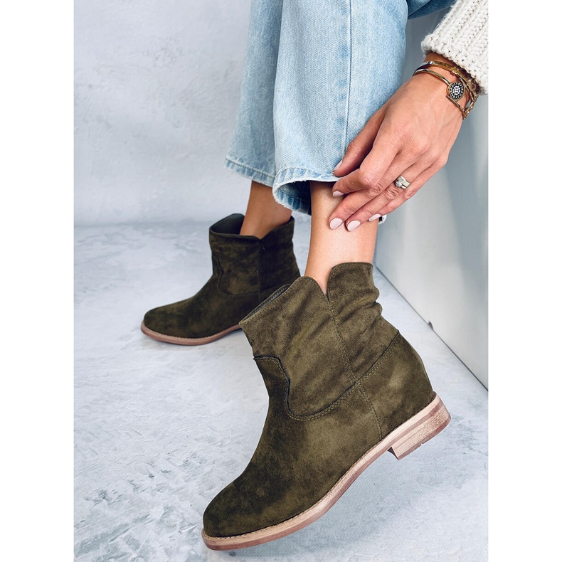 Čizme na skrivenom Deer Green klinu zelena 2