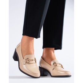 Lakirane bež cipele na visoku petu Shelovet 1