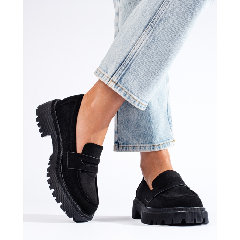 Shelovet ženske natikače od crne antilop kože crno 1