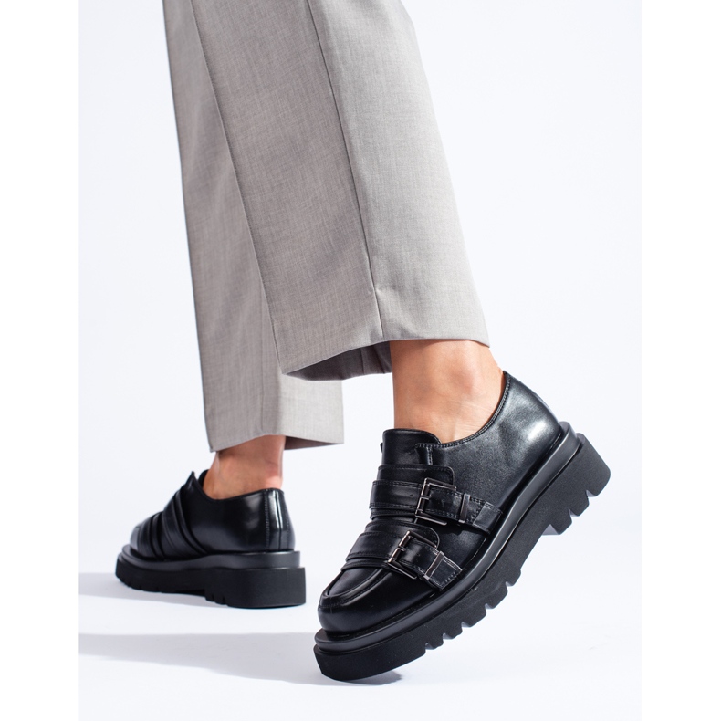 Crne cipele s debelim potplatom Shelovet crno 2