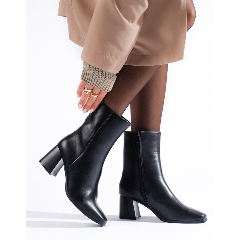 Shelovet crne ženske gležnjače s četvrtastim vrhom crno 1