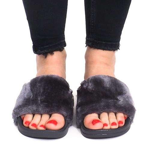 Papuče s krznom LS-1 Siva 1