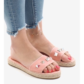 Ružičaste traperice papuče 7087 klinova ružičasta 1