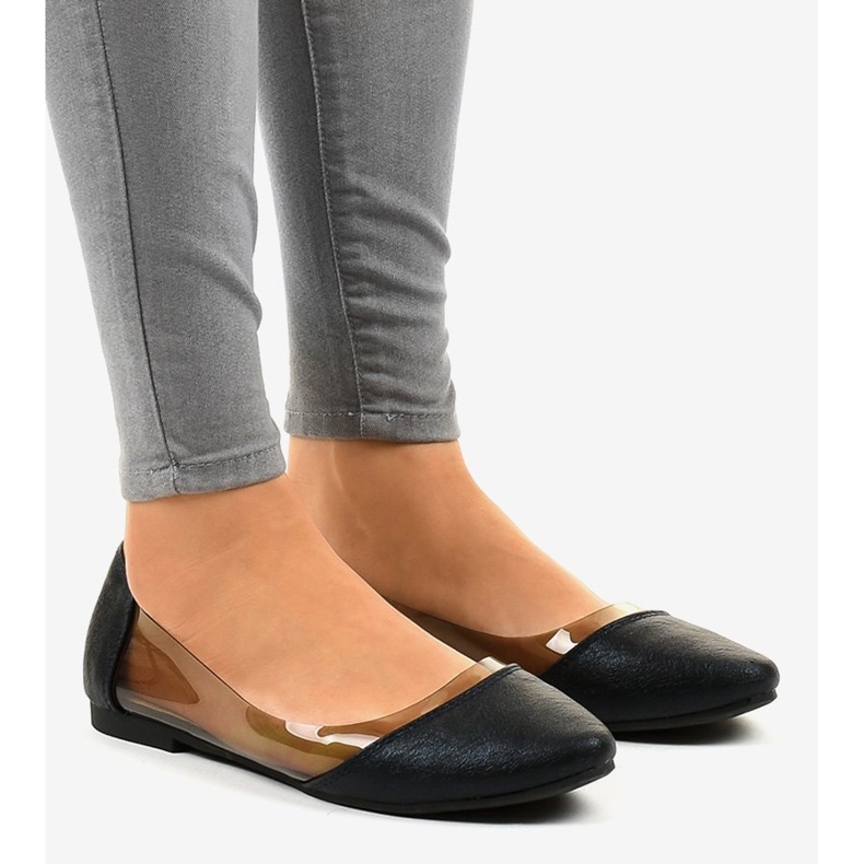 Crne prozirne balerinke B01-1A crno 1