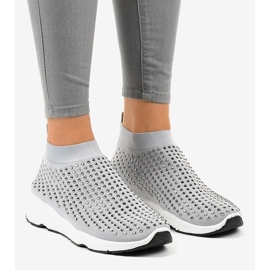 Sive sportske cipele s kubičnim cirkonijem LG27 siva 1