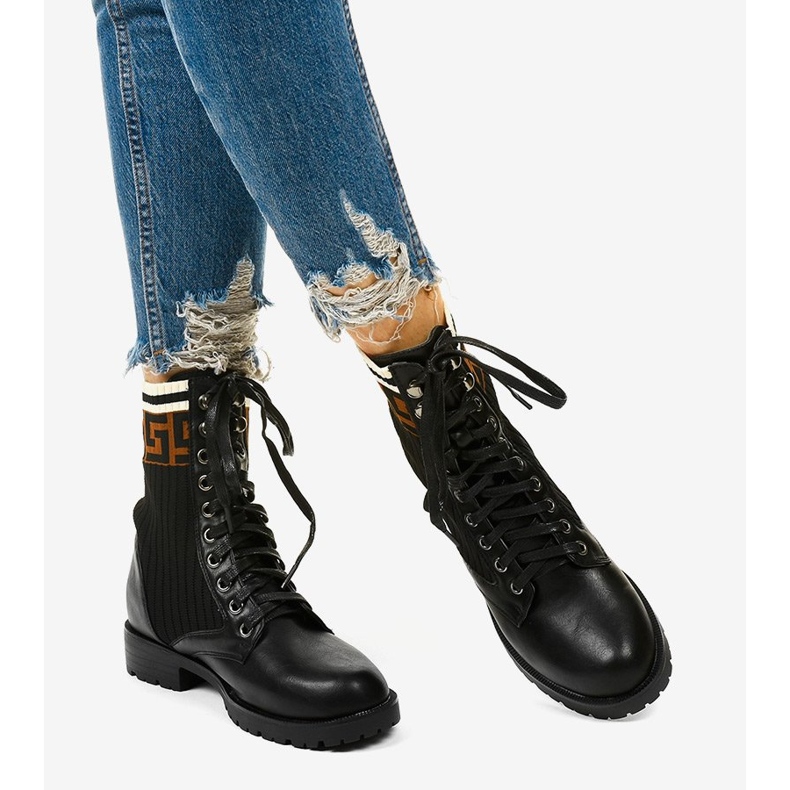 Crne čizme s čarapom Ferniehill bež crna 1