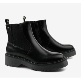 Crne ravne čizme od Cavern eko kože crna 1