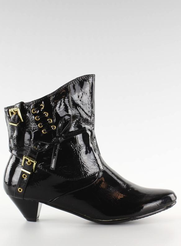 Čizme s lukom 5196-3V crno-lakirane crna 1