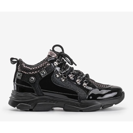 Crne tenisice na klin Giovanna crna 1