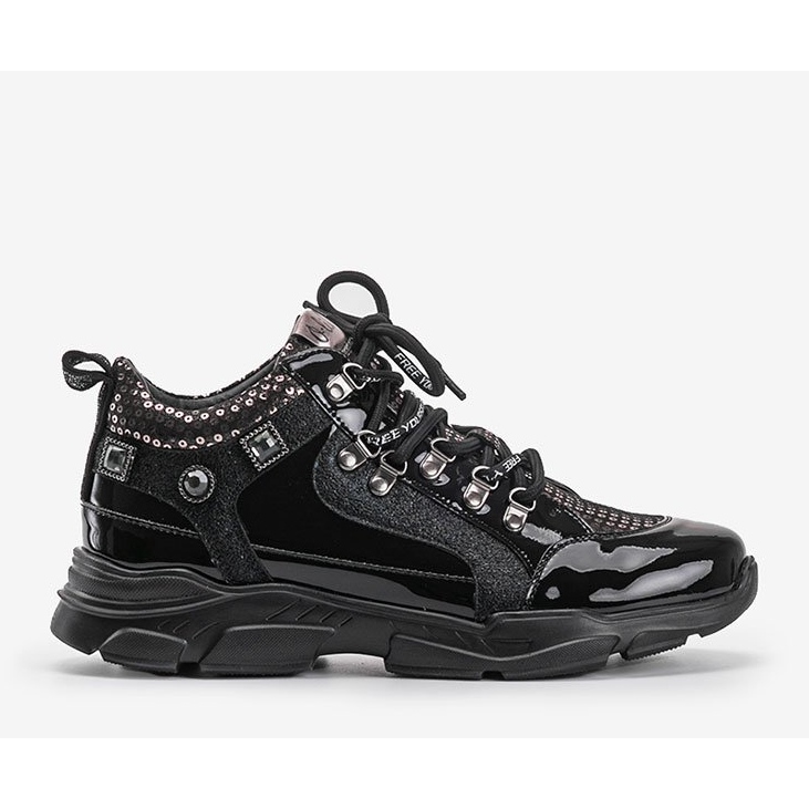 Crne tenisice na klin Giovanna crna 1