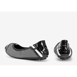 Crne lakirane Debbie balerine bijela crno 1