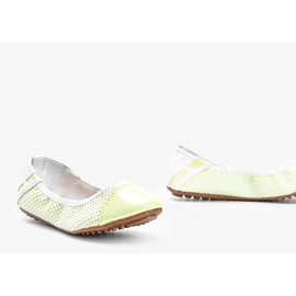 Debbiene zelene pastelne lakirane balerine bijela zelena 1