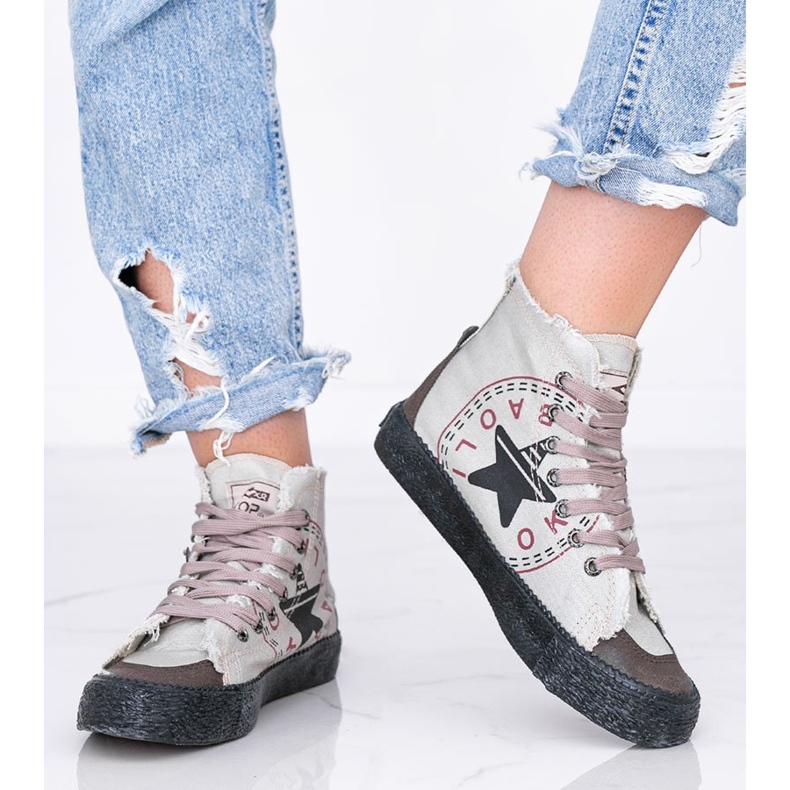 BM Nadi ženske sive tenisice do gležnja siva 1