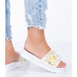 Romske bijele holografske papuče bijela 1