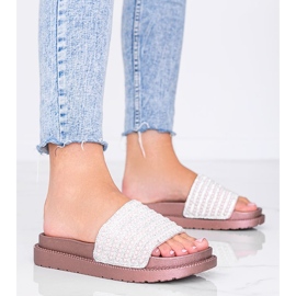 Trisha papuče od ružičastog zlata bogato ukrašene ružičasta 1