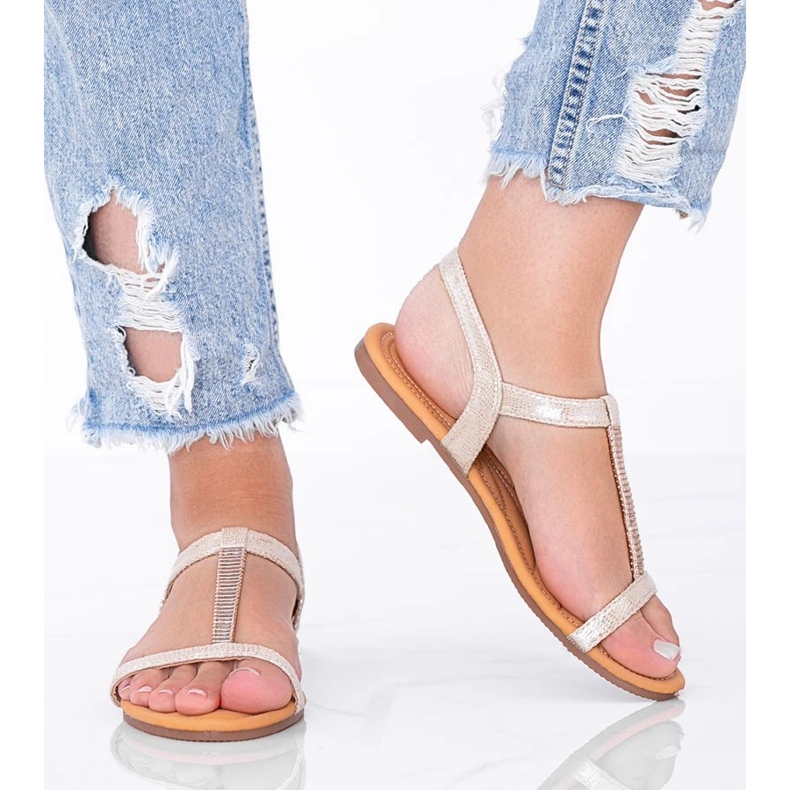 Igi bež holografske ženske sandale 1