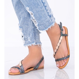 Ženske holografske sandale Black Moon crno 1