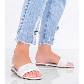 Bež papuče s gornjim dijelom od pletene Iren 1