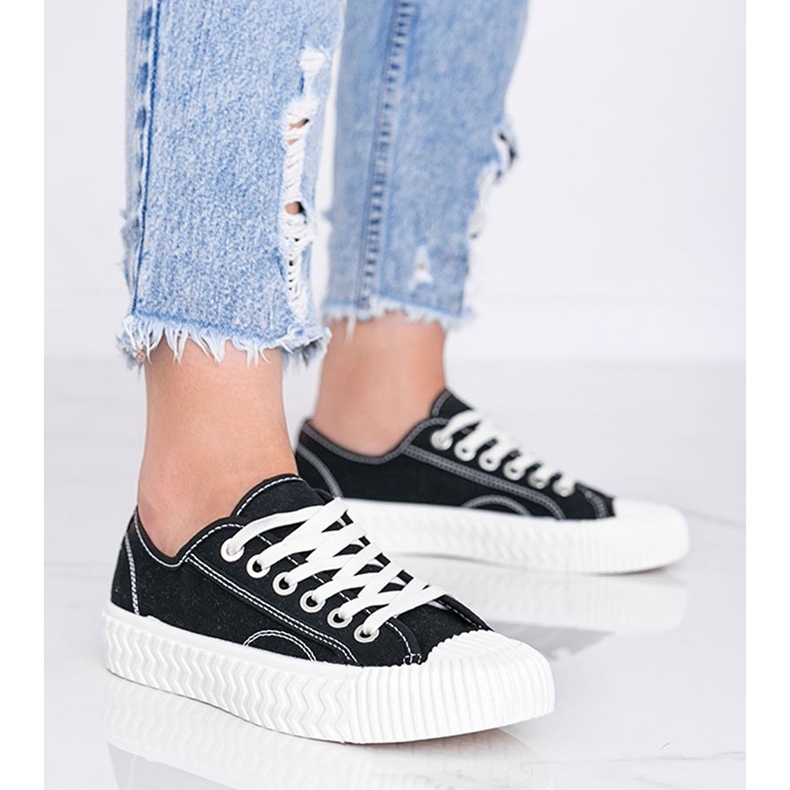 Ženske crne tenisice na debelom potplatu Nolita crna 1