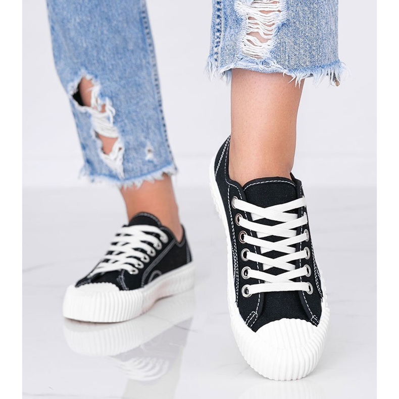 Ženske crne tenisice na debelom potplatu Nolita crna 2