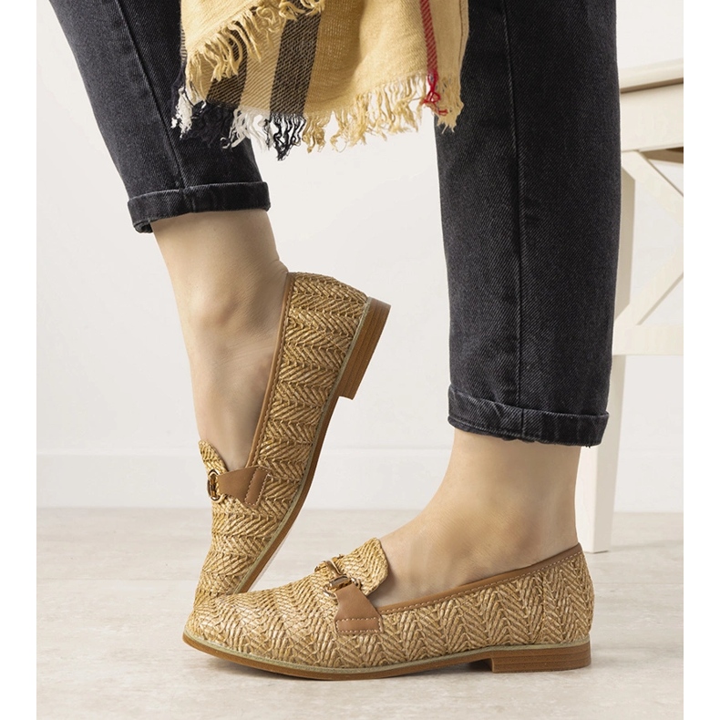 Natikače s devicama s Leone kopčom smeđa 1