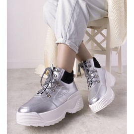 Srebrne tenisice na visokom potplatu Eloquence srebro 1