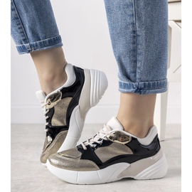 Zlatne tenisice s visokim potplatom Rude crna 1