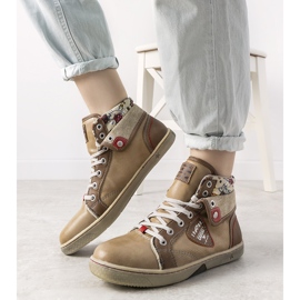 Ženske bež tenisice do gležnja iz bež boje 1