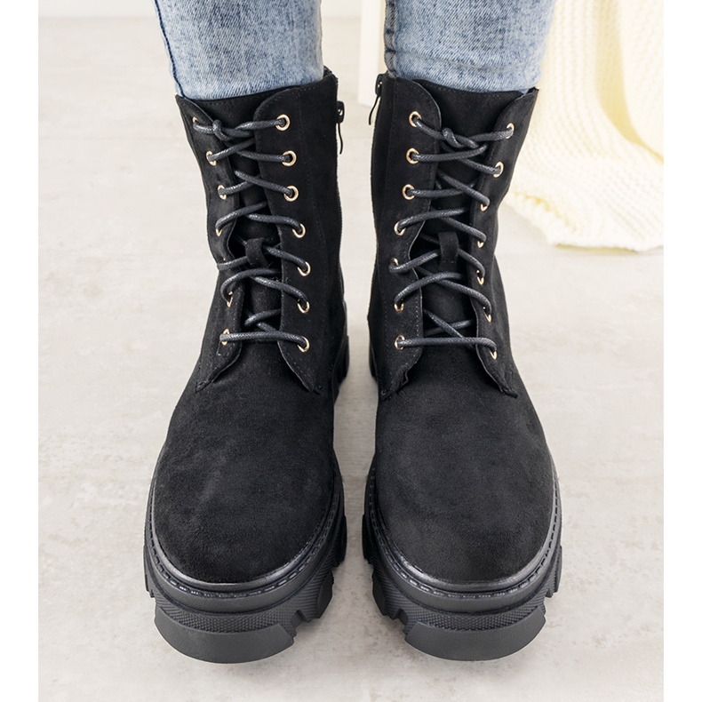 Crne čizme na visokom potplatu Rudes crna 1