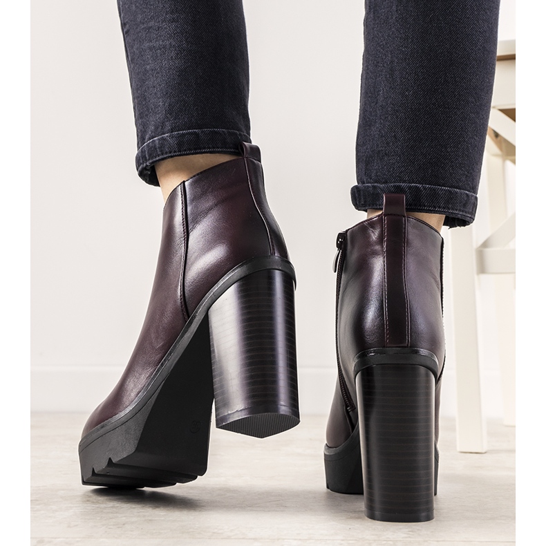 Klasične kestenjaste čizme na postu za žene My Need crvena 1