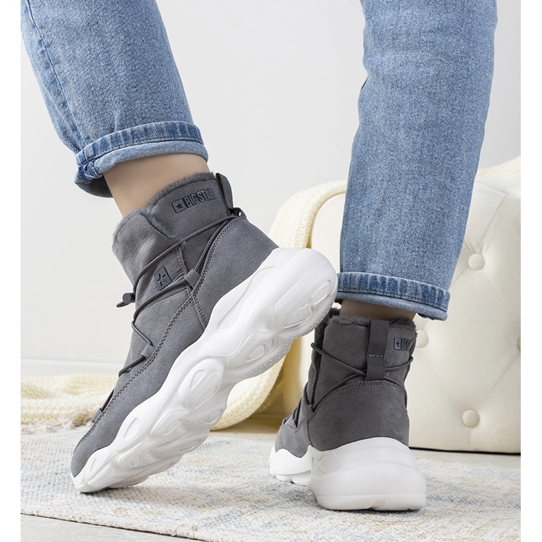 Sive elegantne čizme za snijeg iz Big Star za žene Marrero siva 2