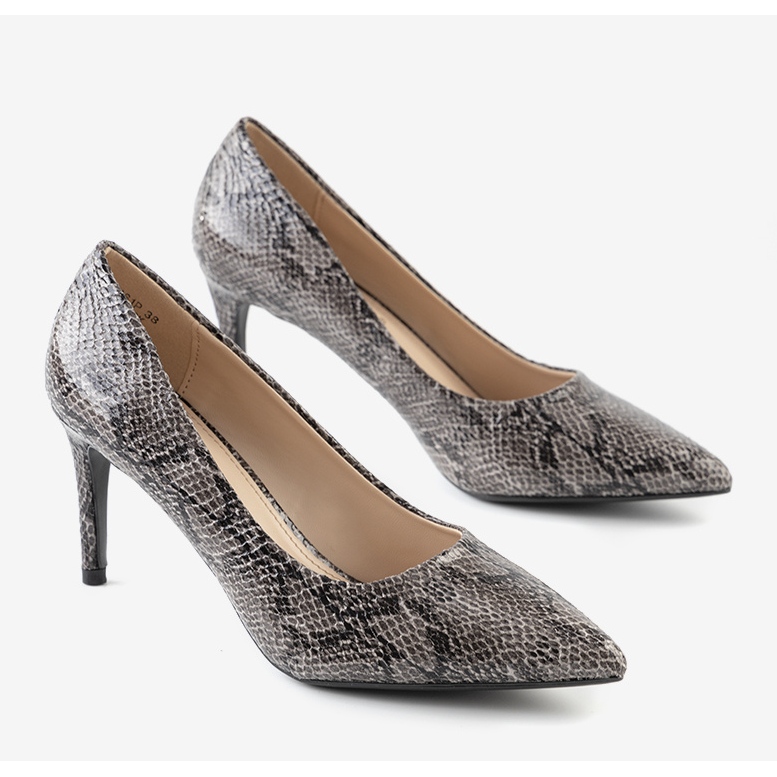 BM Crne pumpe po uzorku zmijske kože Nickle crno 1